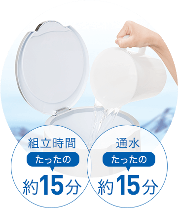 アクアバンクは短時間で設置可能