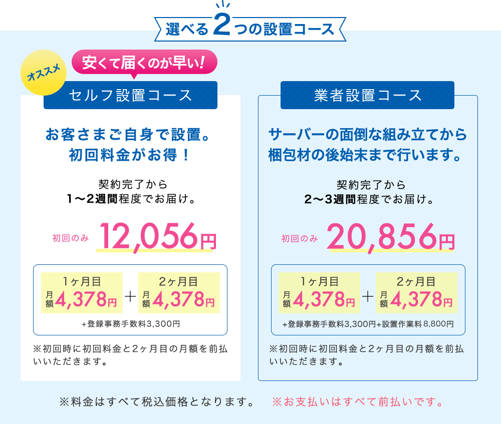 選べる2つの設置コース