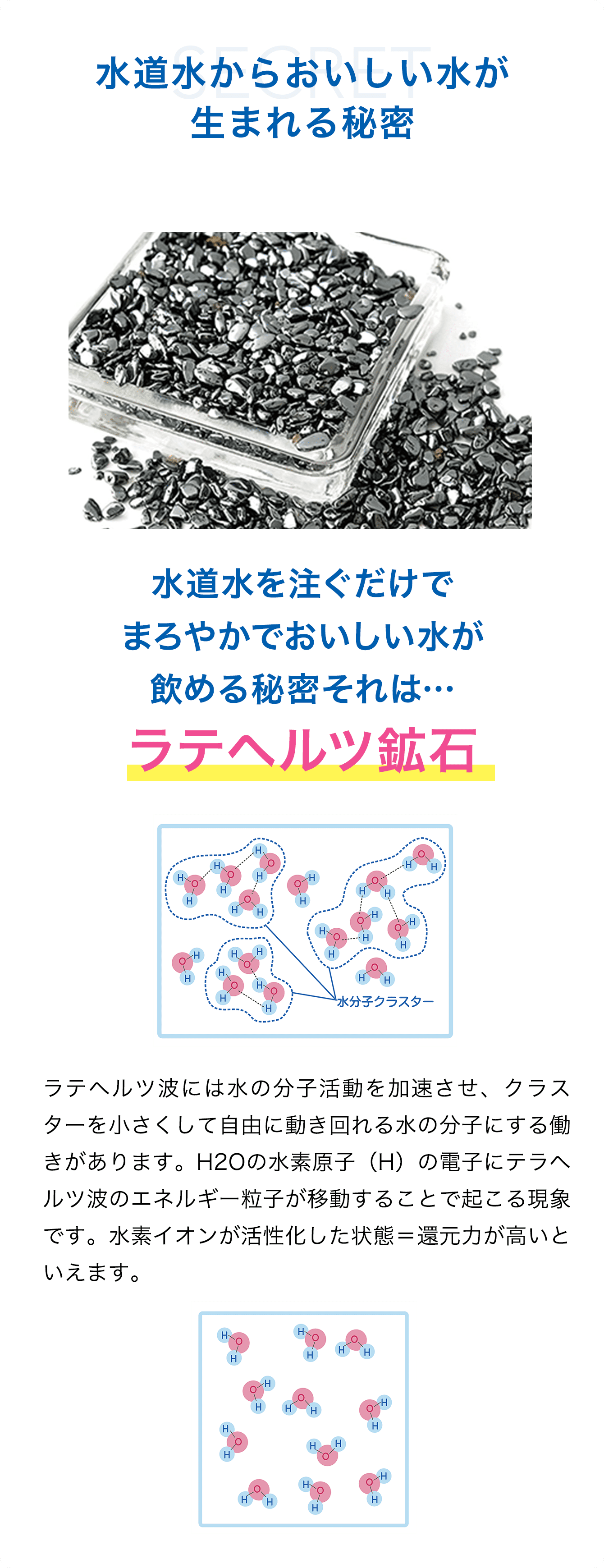 水道水からおいしい水が生まれる秘密 テラヘルツ鉱石