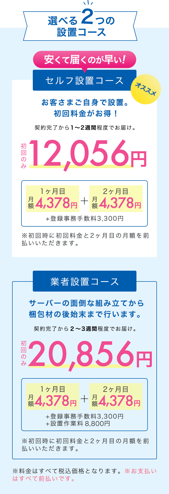 選べる2つの設置コース
